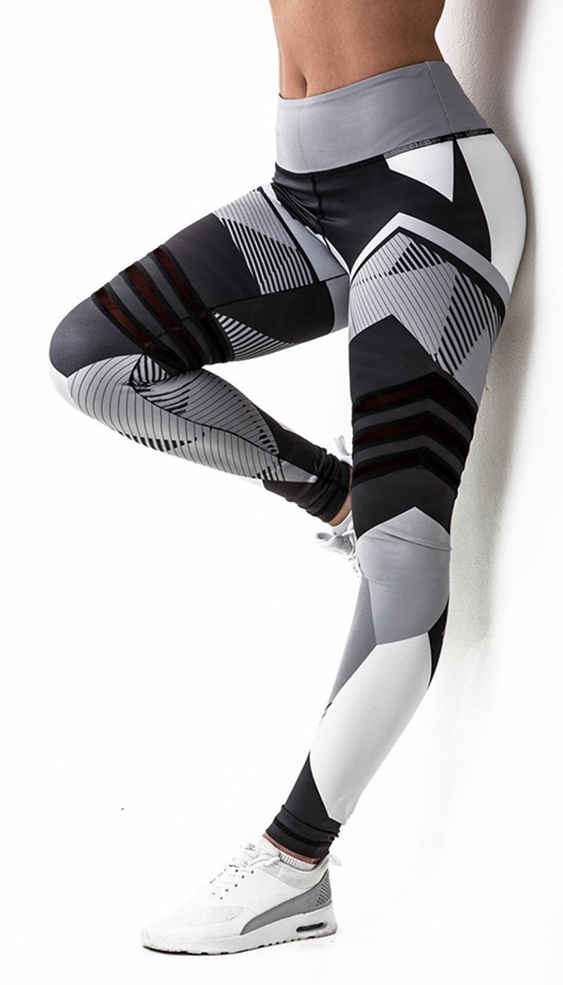 Reflective Printed Yoga Pants for Women Fitness Gym
