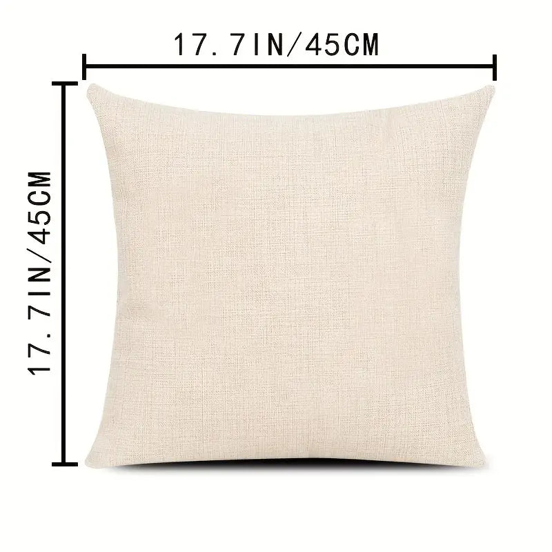 4pcs Geometric Red Black Linen Pillowcases 17.7in